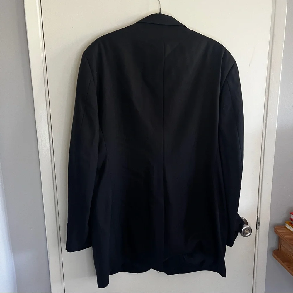 Brooks Brothers Black Striped 1818 Madison Fit Wool Two Button Blazer Jacket